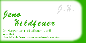jeno wildfeuer business card